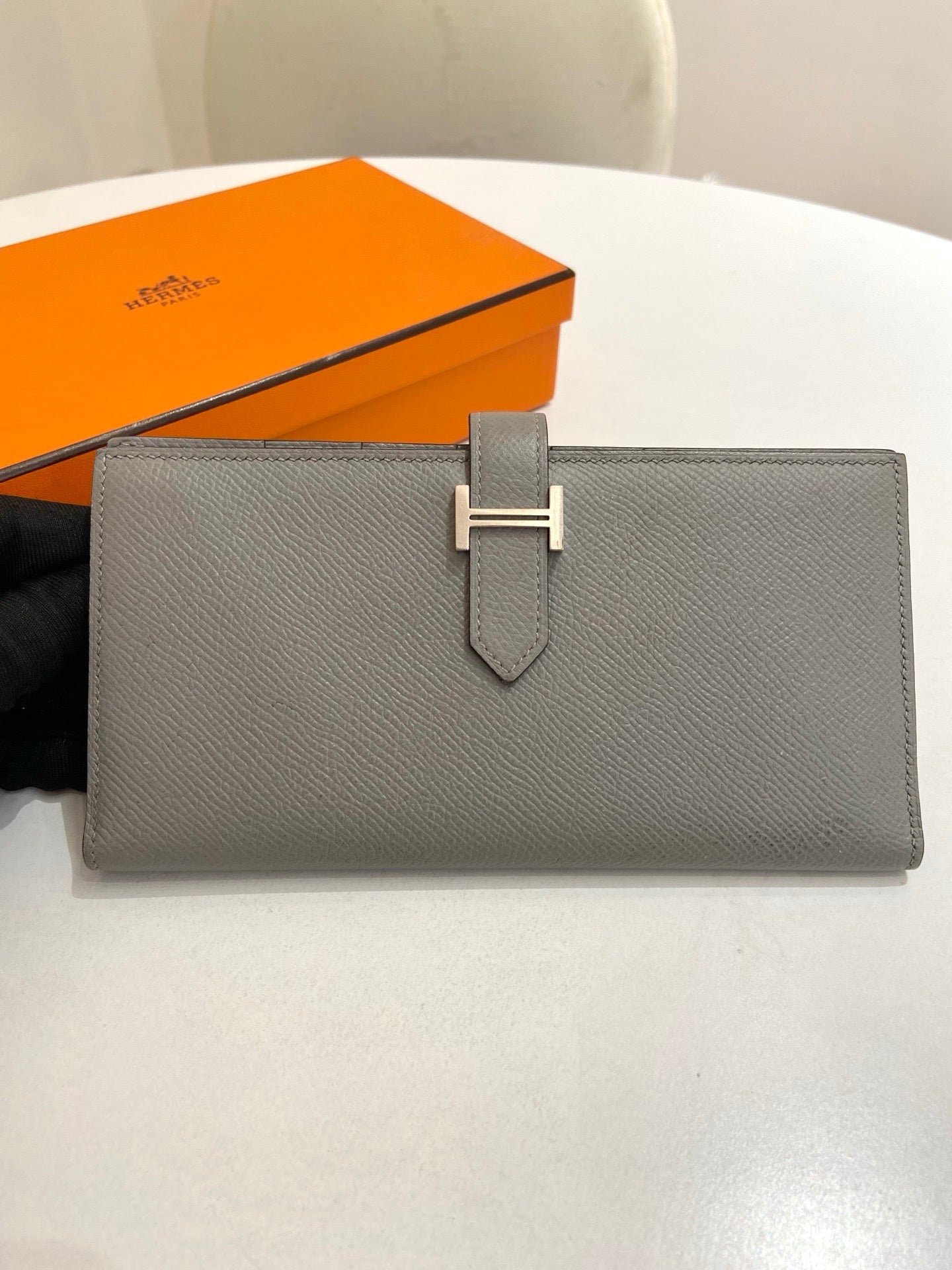 Hermes - Bearn - Leather - Grey - (Large)