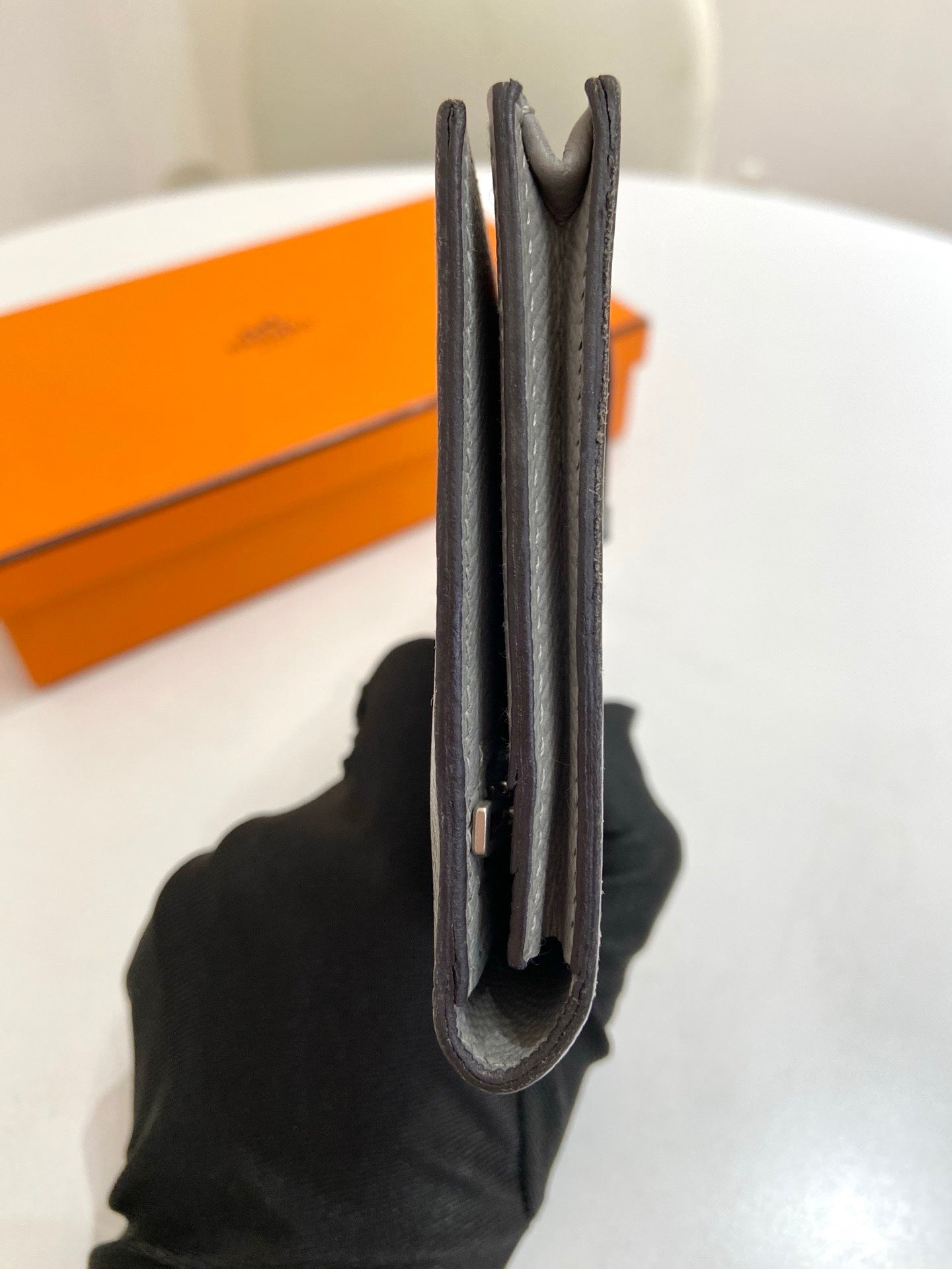 Hermes - Bearn - Leather - Grey - (Large)