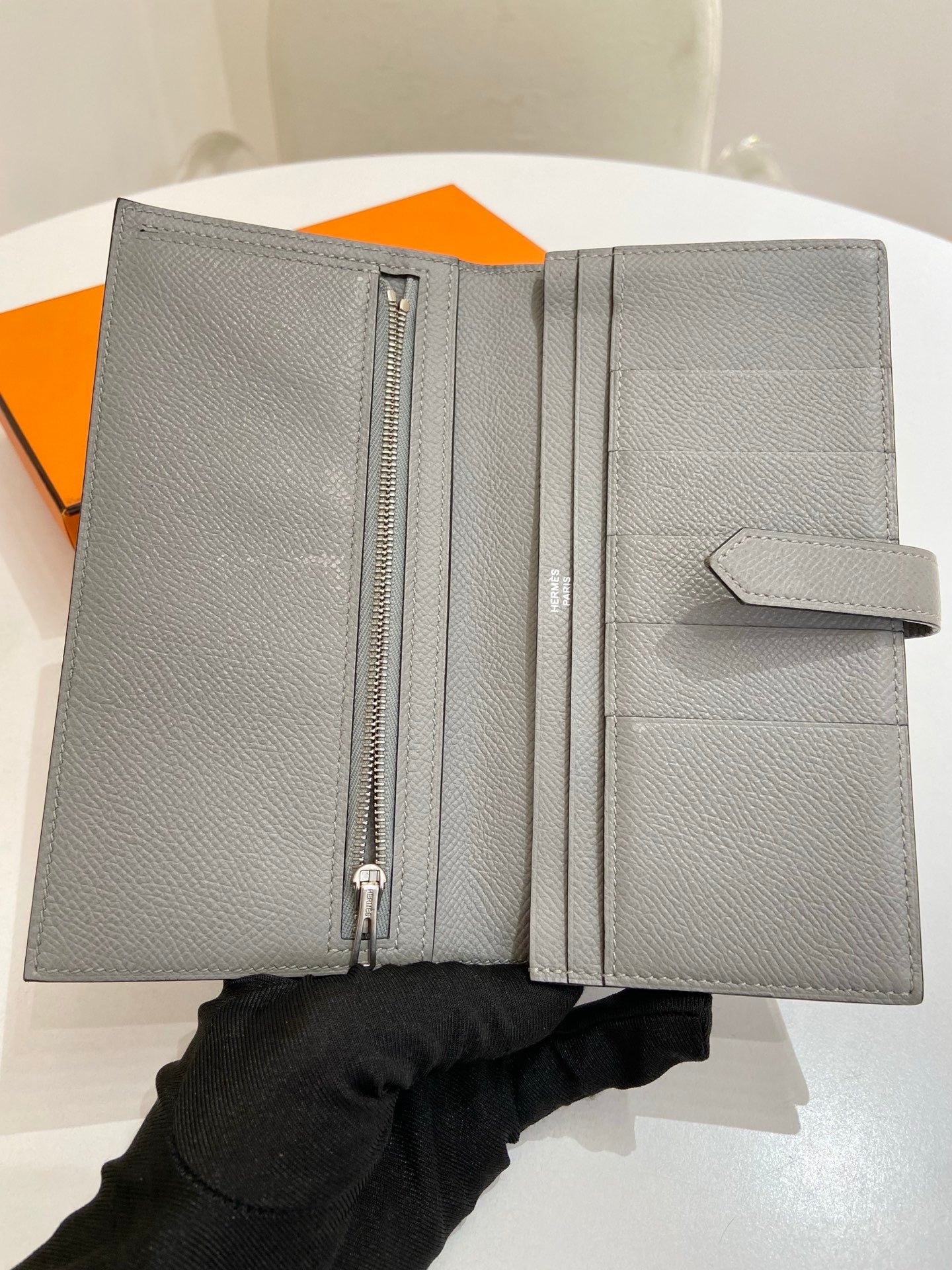 Hermes - Bearn - Leather - Grey - (Large)
