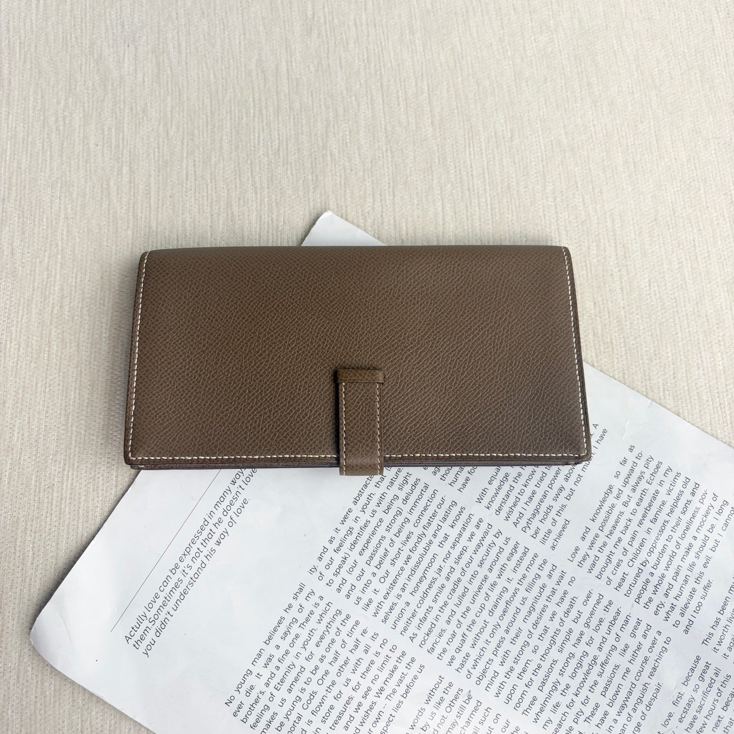 Hermes - Bearn - Leather - Grey - (small)