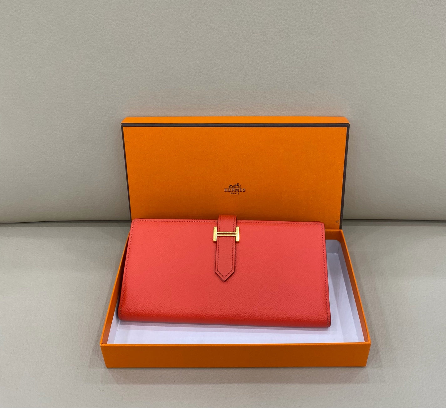 Hermes - Bearn Long Wallet - Epsom leather - Red - (medium)
