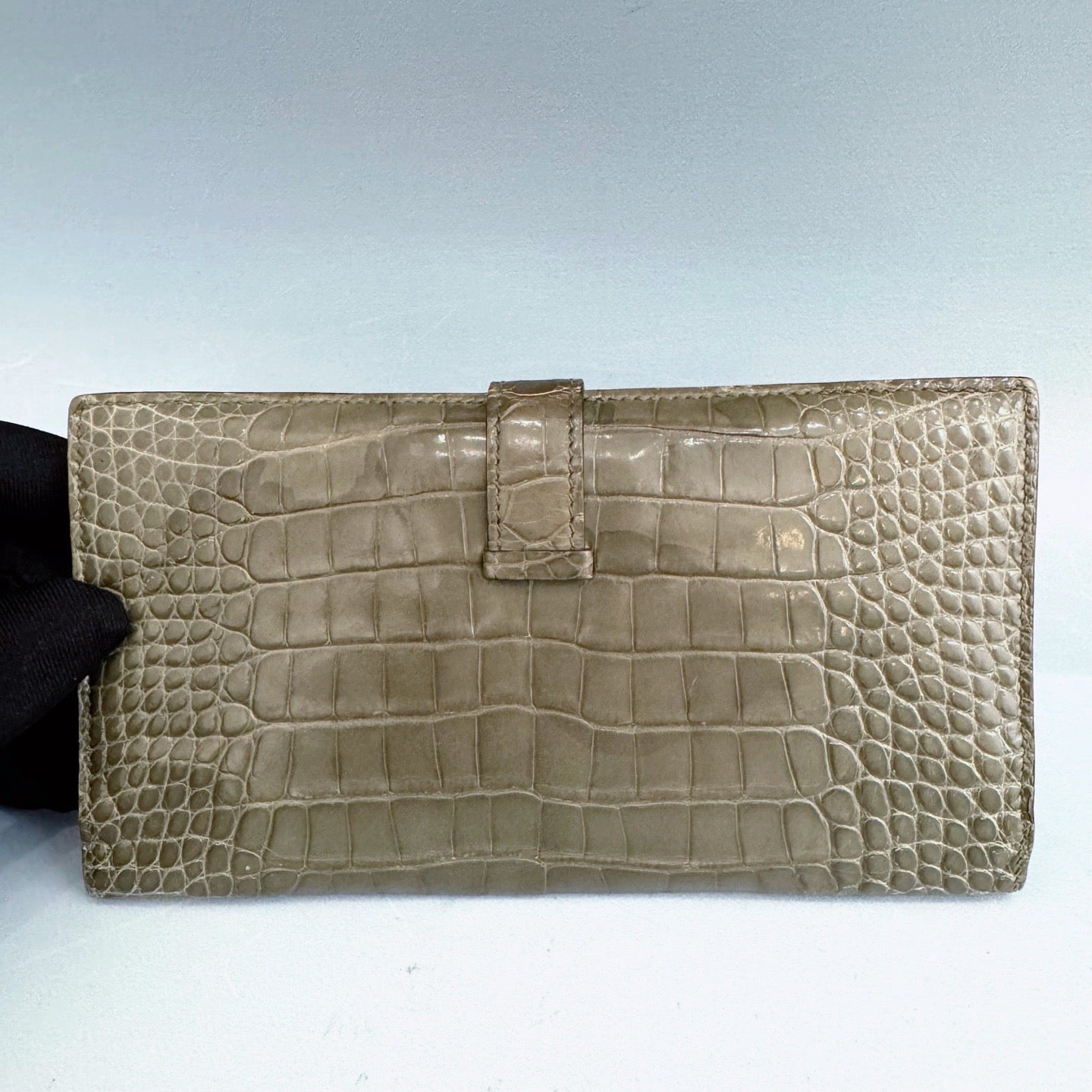 Hermes - Bearn Long Wallet - Exotic leathers - Crocodile - Grey - (Other)
