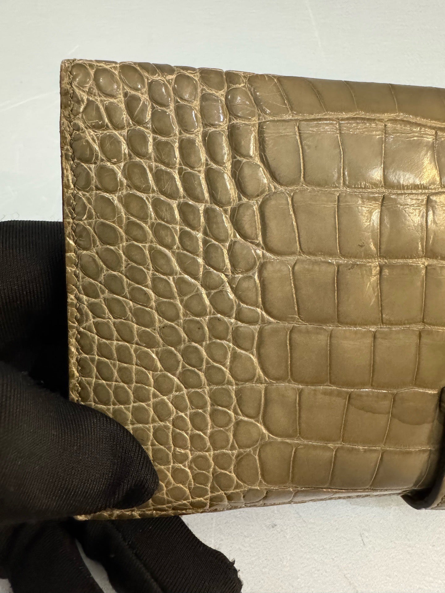 Hermes - Bearn Long Wallet - Exotic leathers - Crocodile - Grey - (Other)