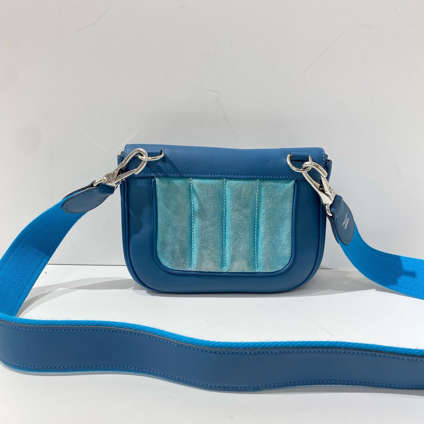 Hermès - Berline 20 - Leather and Suede - Deep Blue with Aqua Suede Accents - (mini)