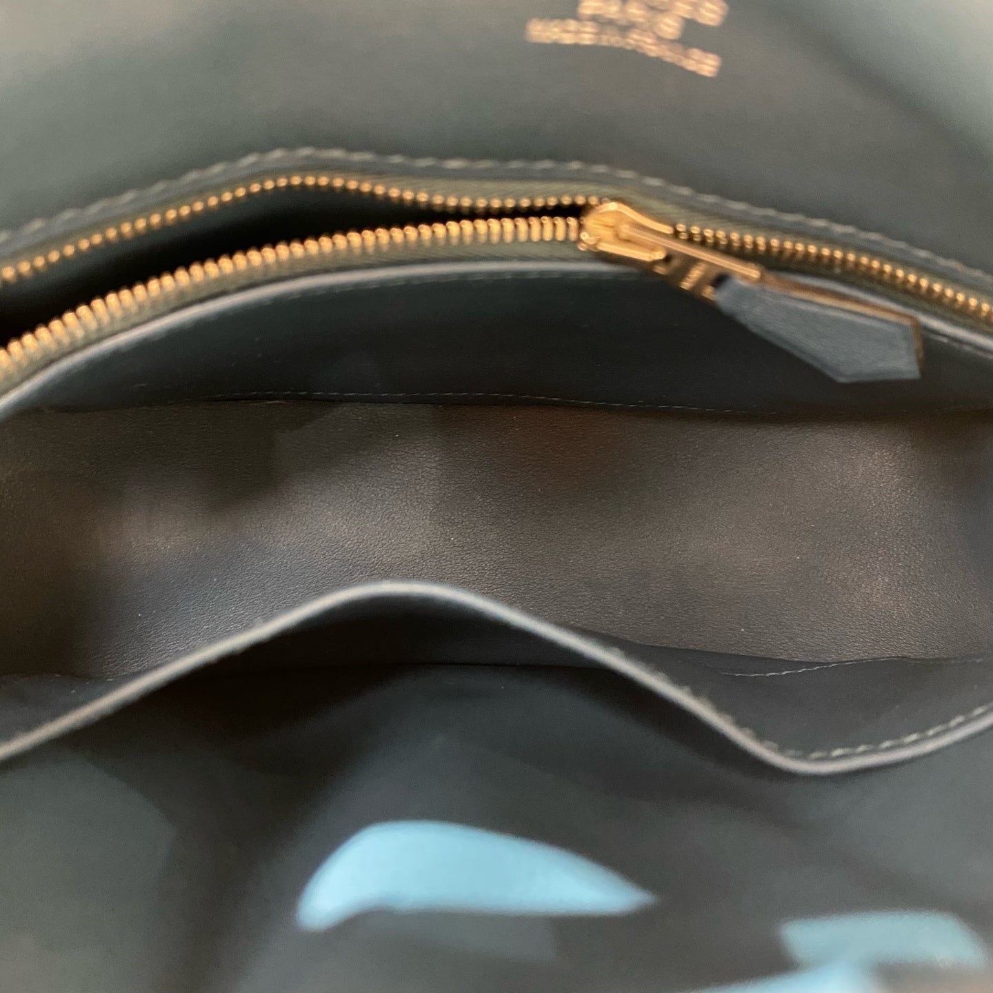 Hermès - Berline 20 - Leather and Suede - Deep Blue with Aqua Suede Accents - (mini)