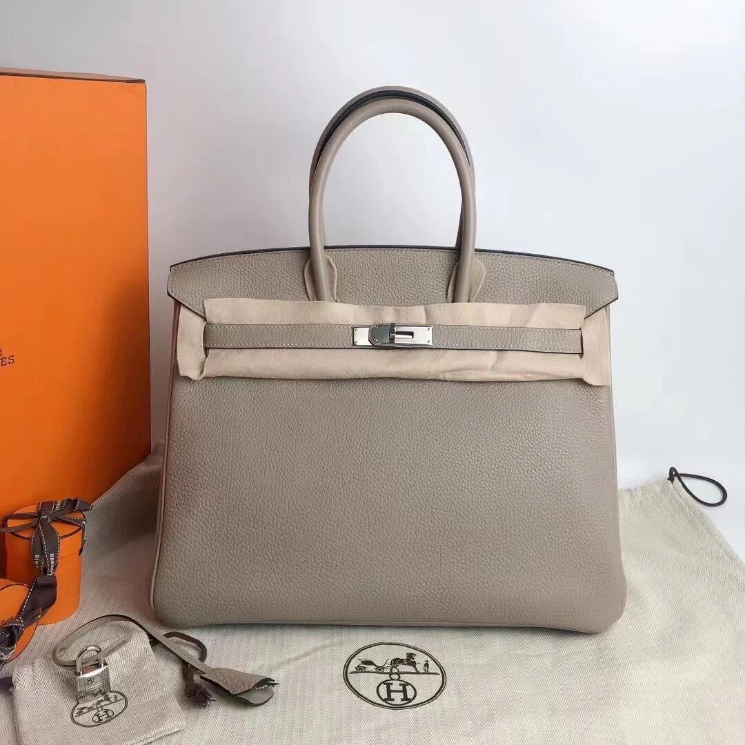 Hermes - Birkin 35 - Leather - Grey - (Large)