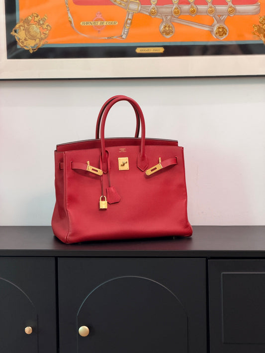 Hermes - Birkin 35 - Leather - Red - (large)
