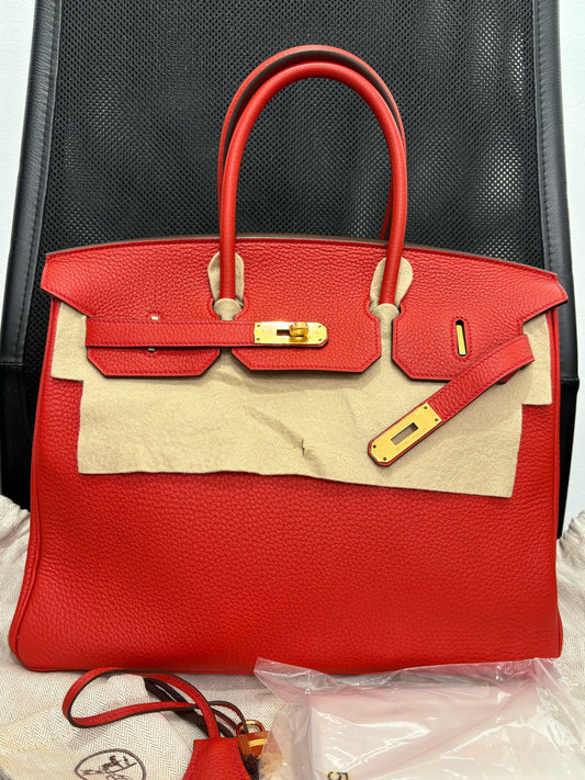 Hermes - Birkin 35 - Leather - Red - (large)