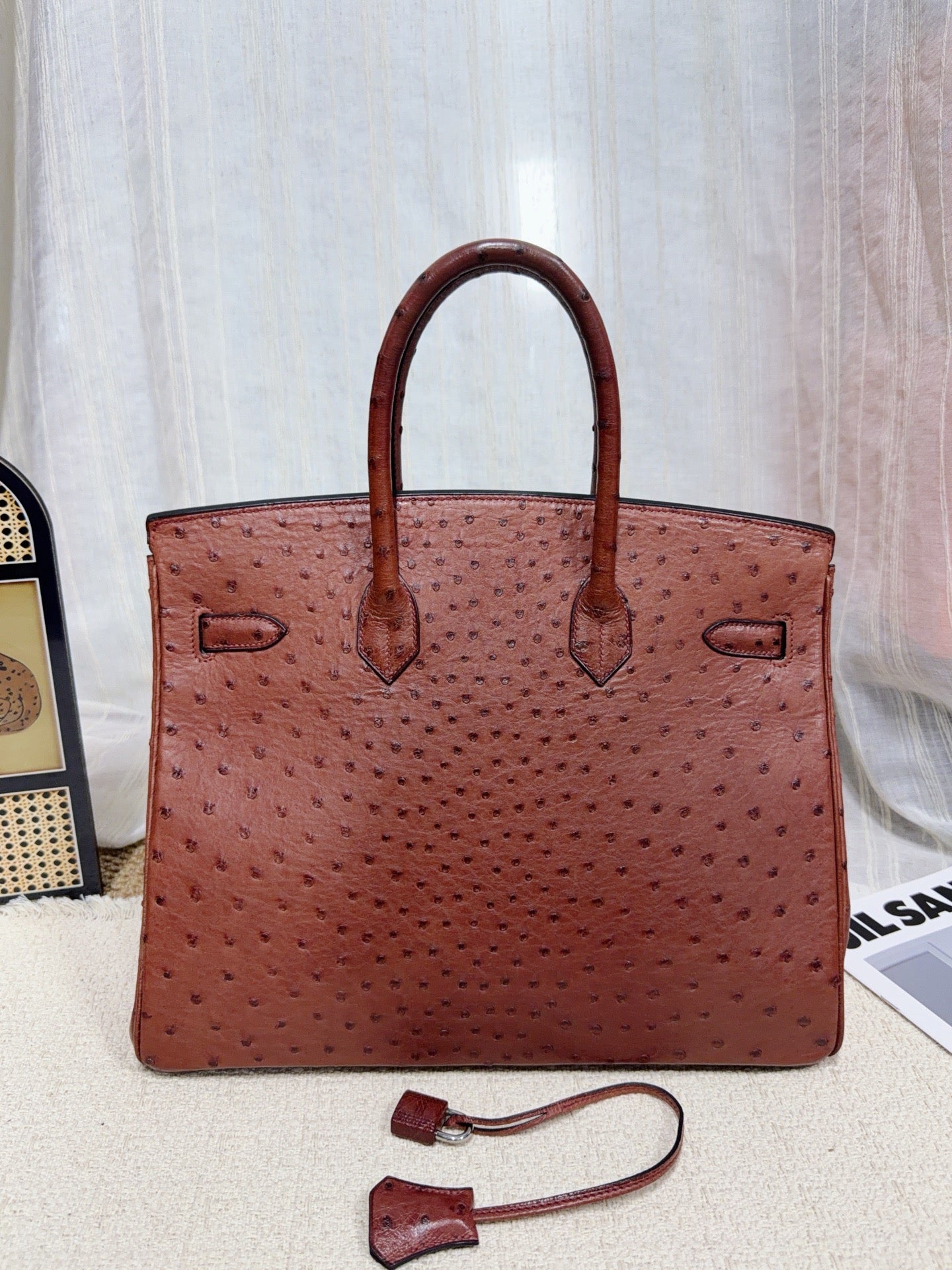 Hermès - Birkin - Exotic leathers - Ostrich - Brown - (large)