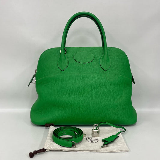 Hermès - Bolide 35 - Taurillon Clemence leather - Bamboo Green with Silver-Tone Hardware - (large)