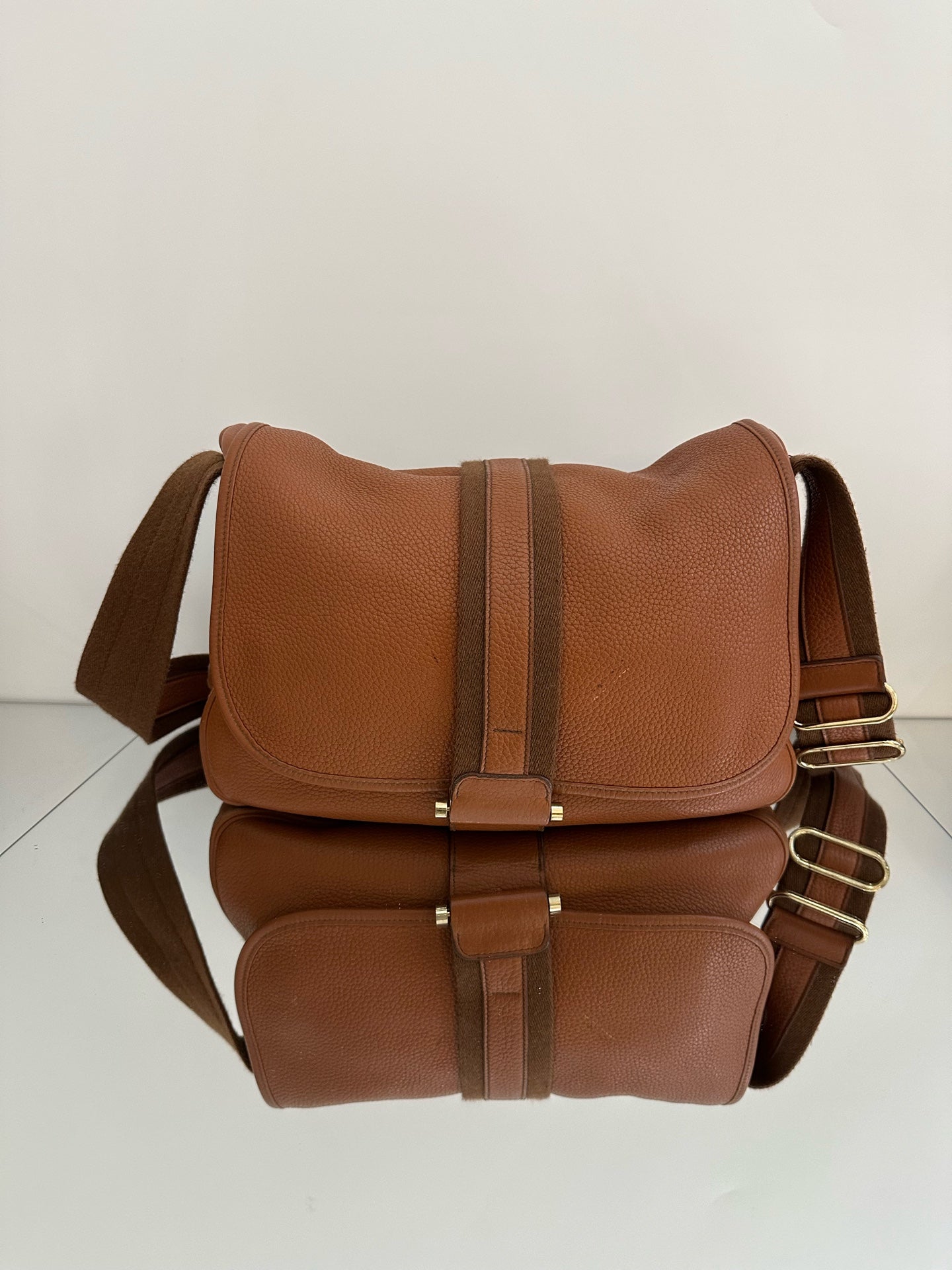 Hermès - Bourlingue Messenger Bag - Togo leather - Brown - (medium)