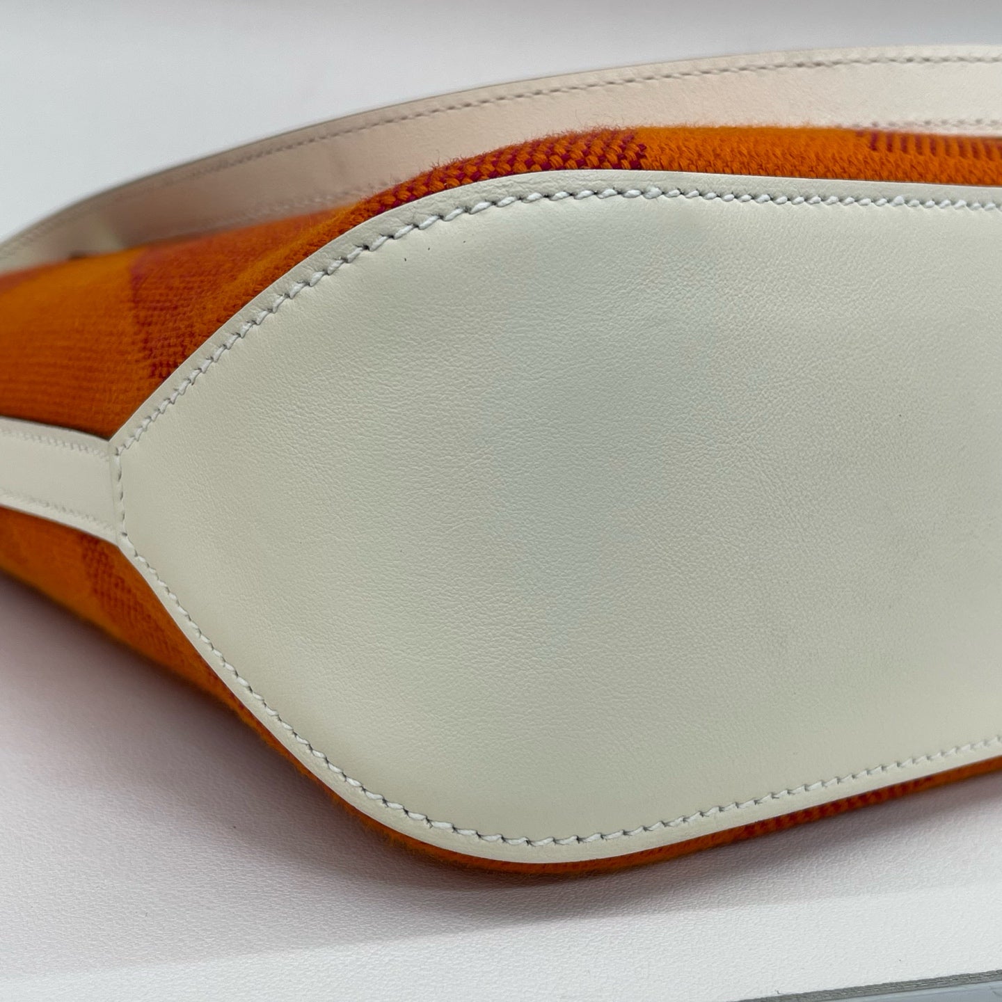 Hermès - Cabas 27 - Canvas with smooth leather trim - Orange with White accents - (Small)