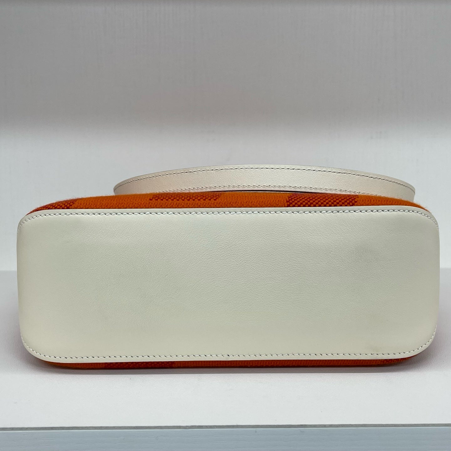 Hermès - Cabas 27 - Canvas with smooth leather trim - Orange with White accents - (Small)