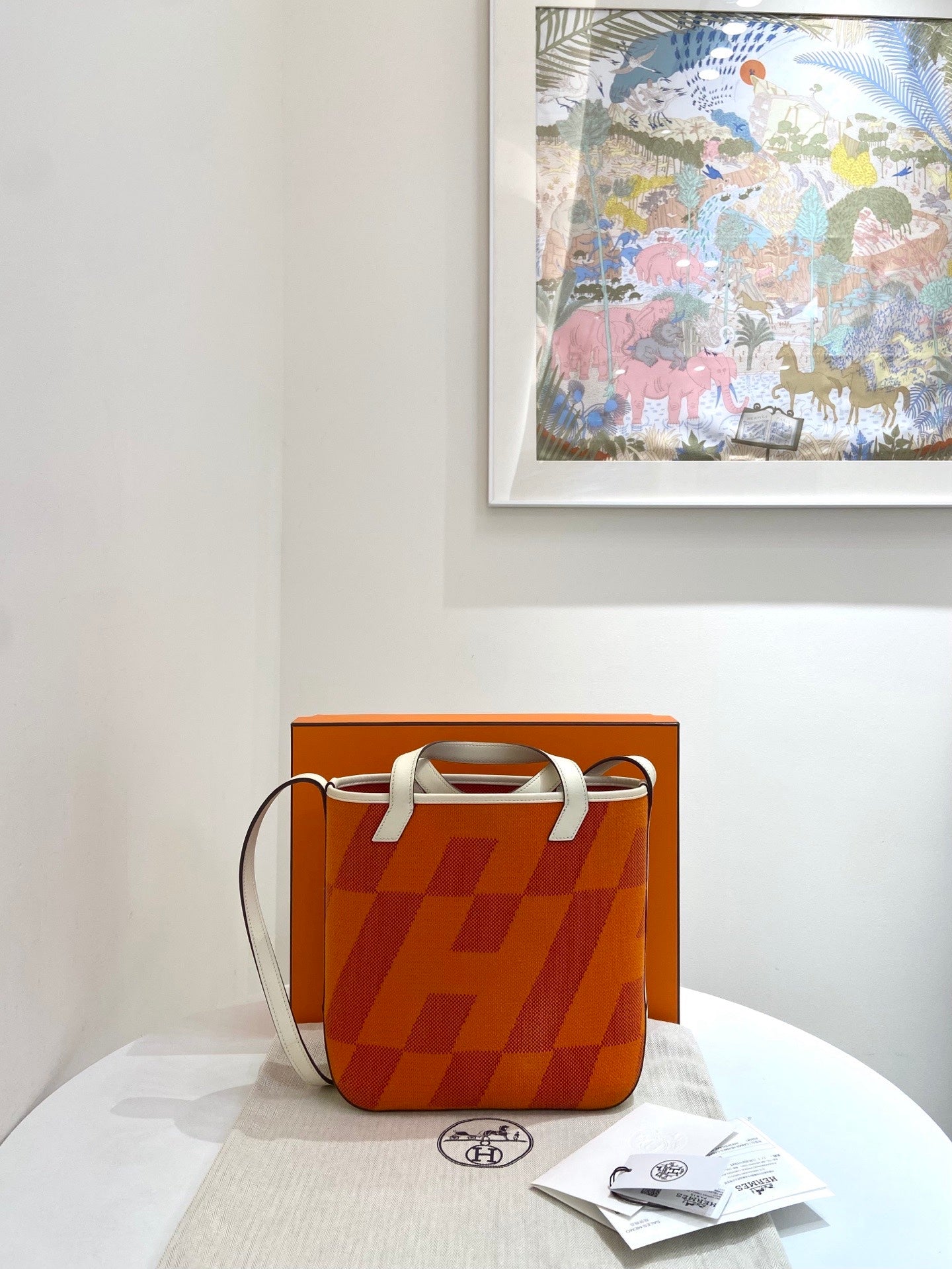 Hermes - Cabas - Cloth - Orange - (27)