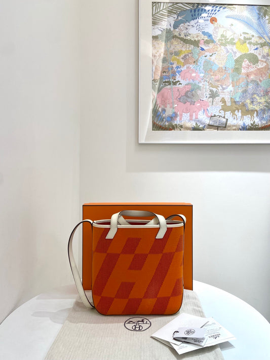 Hermes - Cabas - Cloth - Orange - (27)