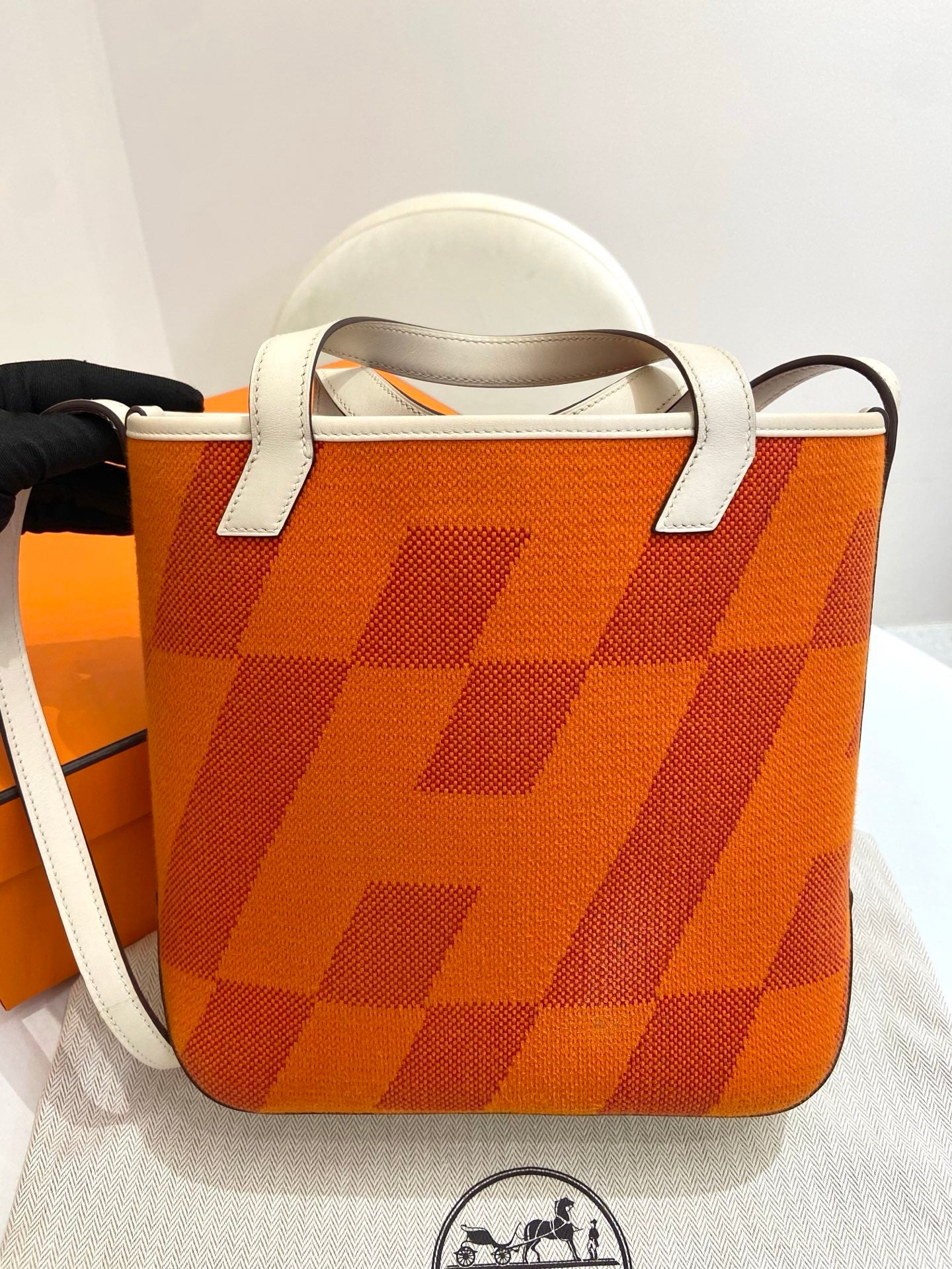 Hermes - Cabas - Cloth - Orange - (27)