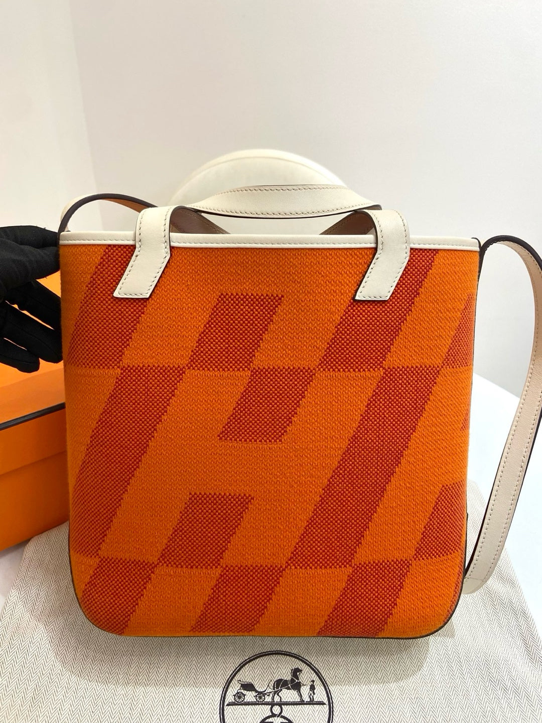 Hermes - Cabas - Cloth - Orange - (27)