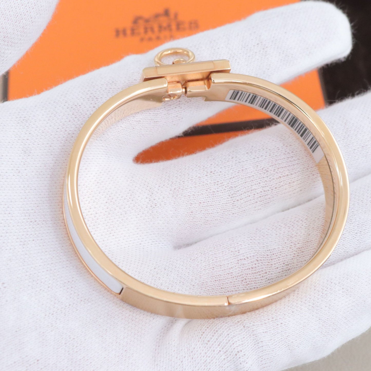 Hermès - Clic Anneau - Yellow gold - White - (PM)