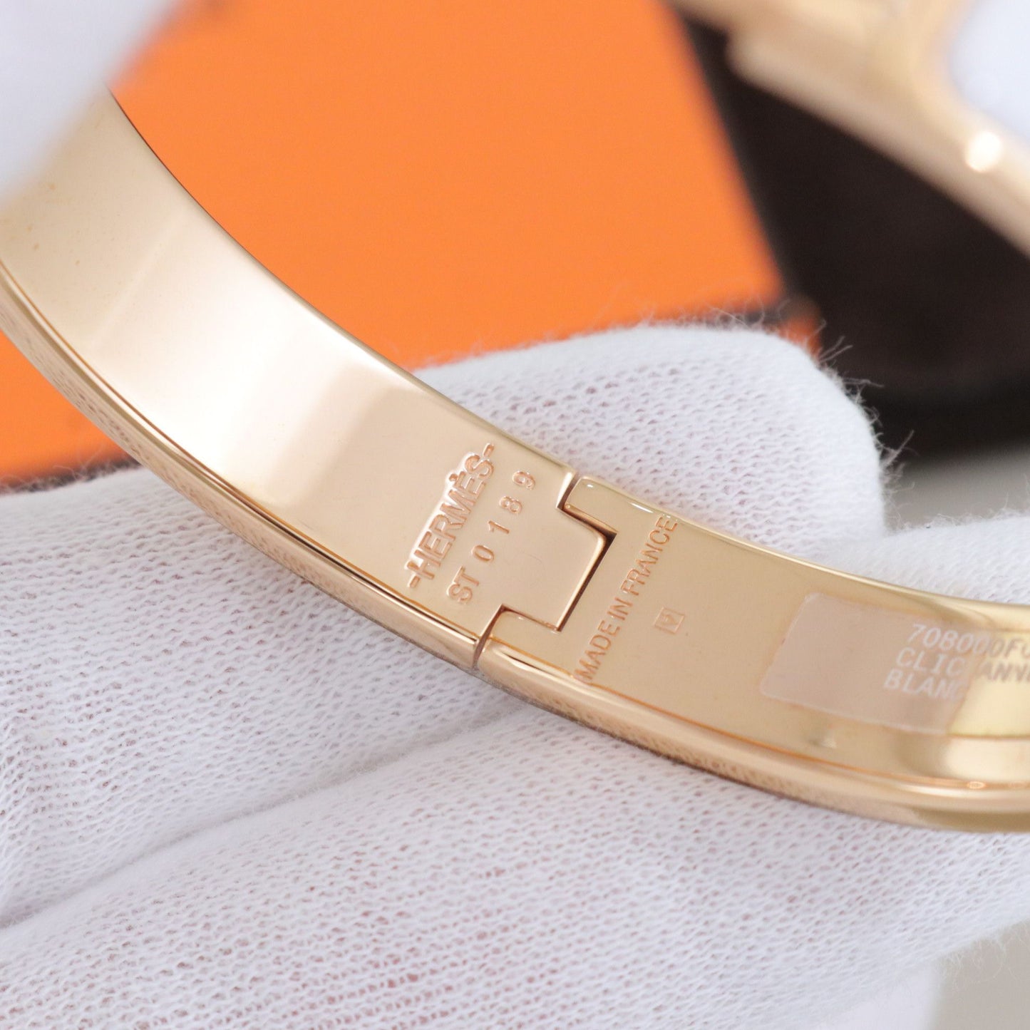 Hermès - Clic Anneau - Yellow gold - White - (PM)