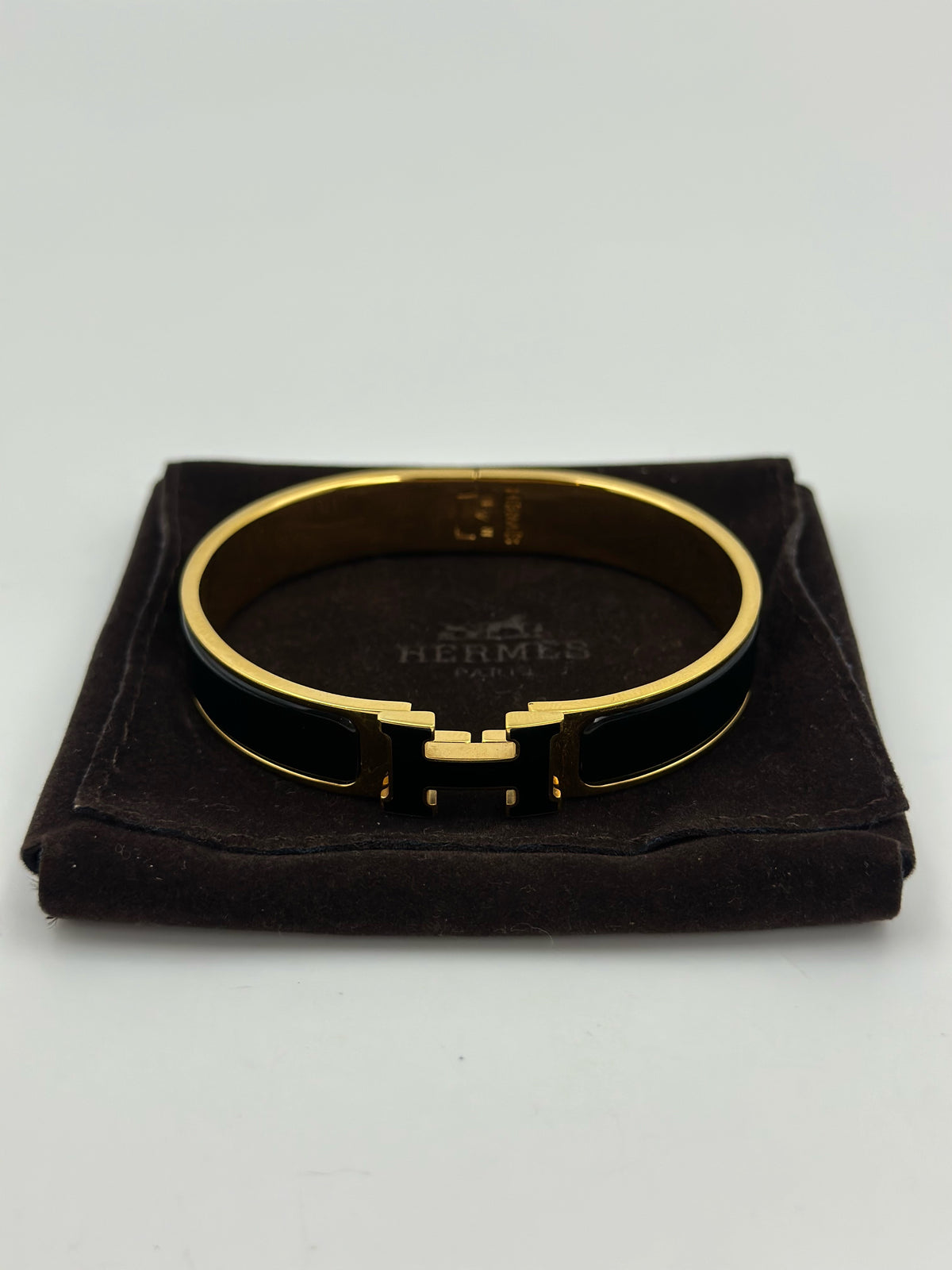 Hermès - Clic H - Gold plated - Black