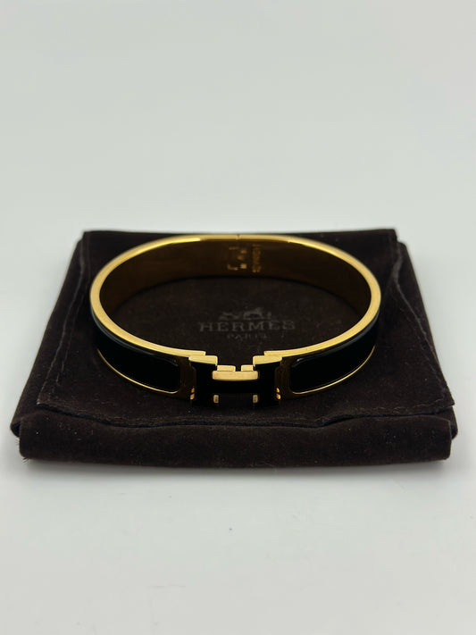 Hermès - Clic H - Gold plated - Black