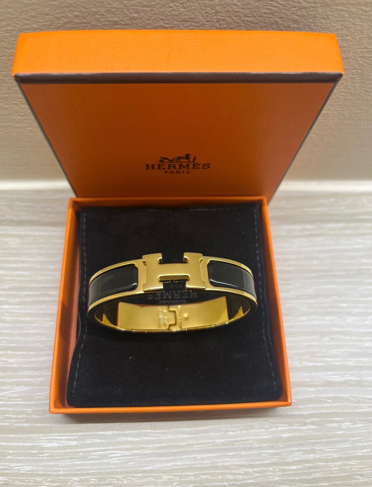 Hermès - Clic H - Gold plated - Black