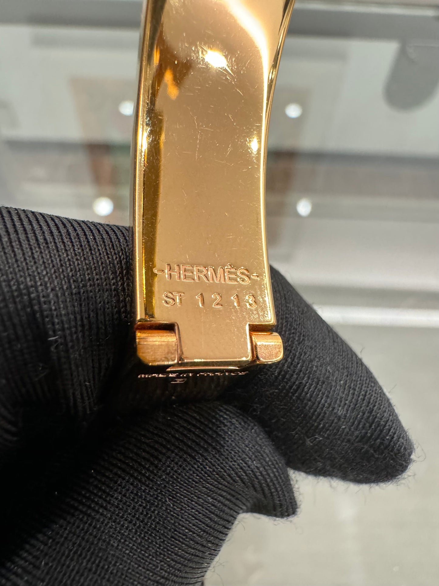 Hermès - Clic H - Gold plated - White - (PM)