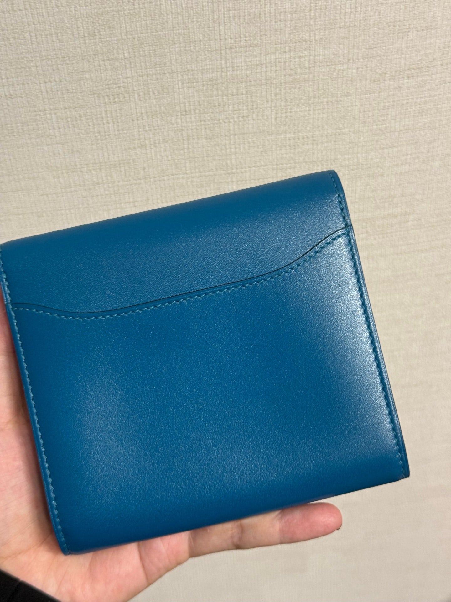 Hermès - Constance Compact Wallet - Box leather - Blue - (Small)