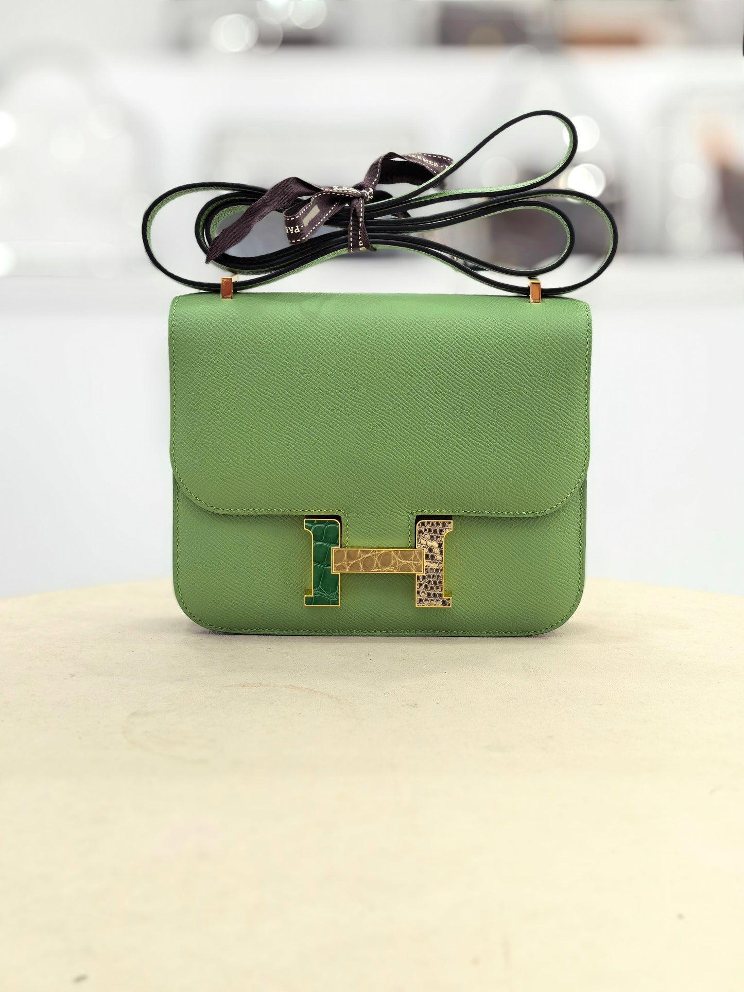 Hermès - Constance - Exotic leathers - Crocodile - Green - (mini)