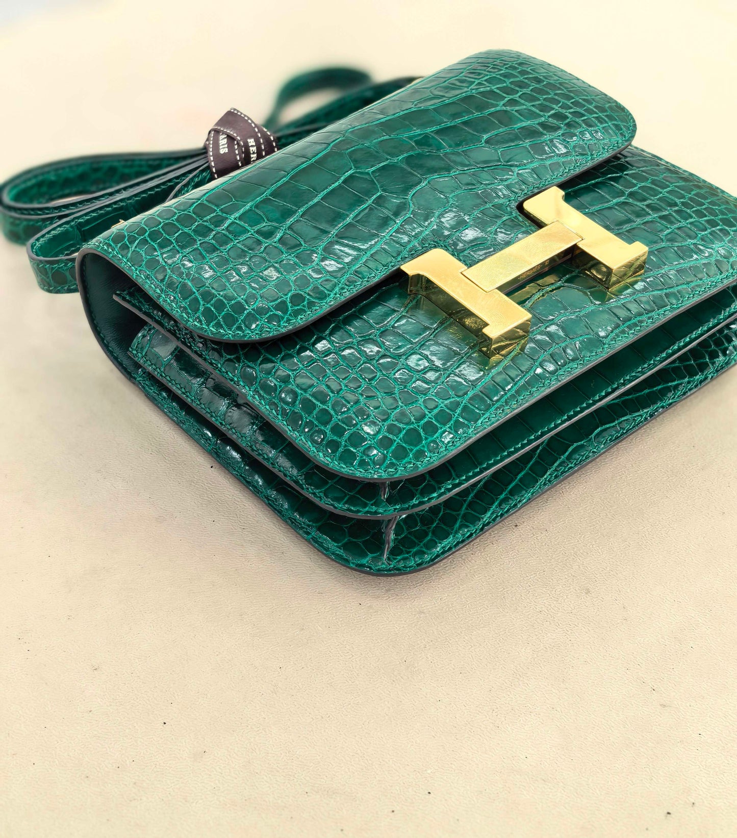 Hermès - Constance - Exotic leathers - Crocodile - Green - (mini)