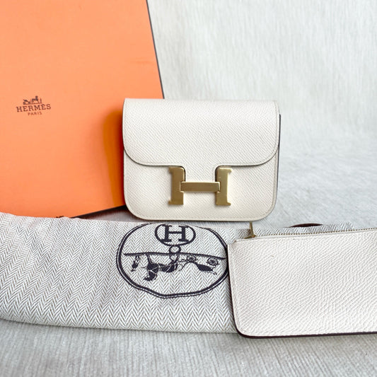 Hermes - Constance Slim Wallet - Leather - Beige - (mini)