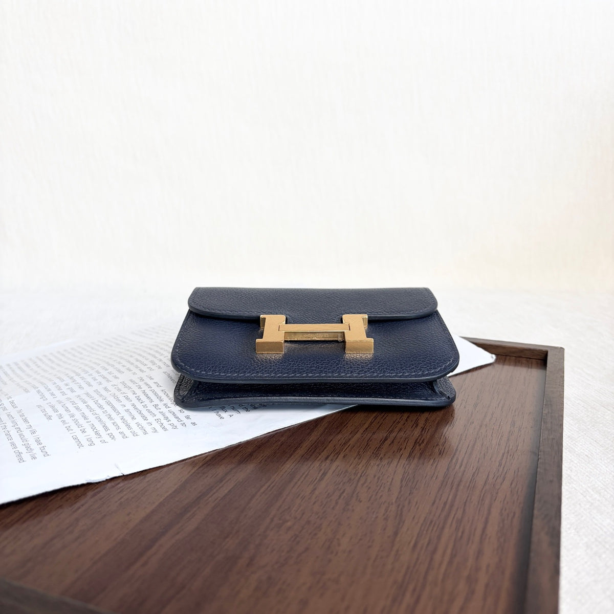 Hermes - Constance Slim Wallet - Leather - Navy - (mini)