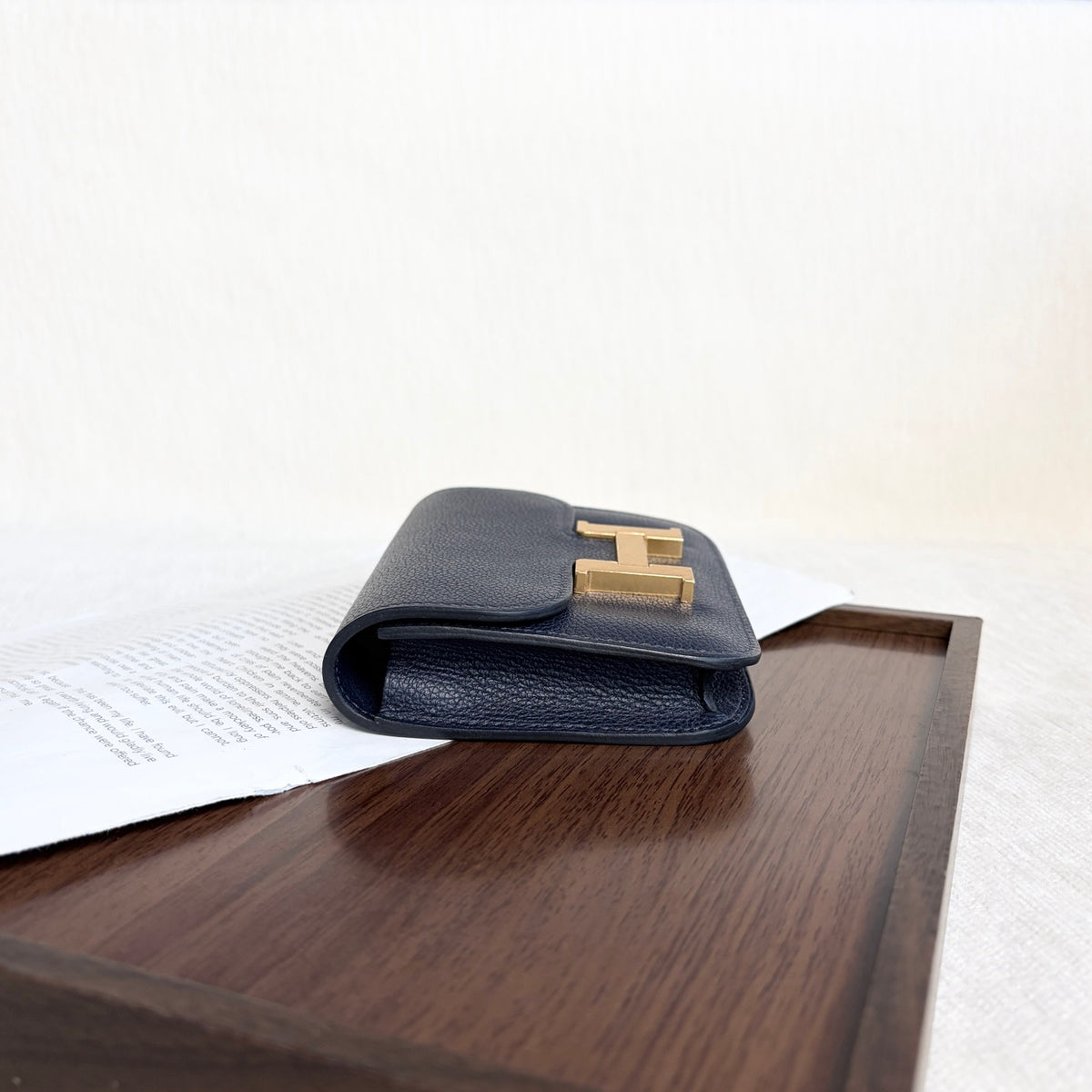 Hermes - Constance Slim Wallet - Leather - Navy - (mini)