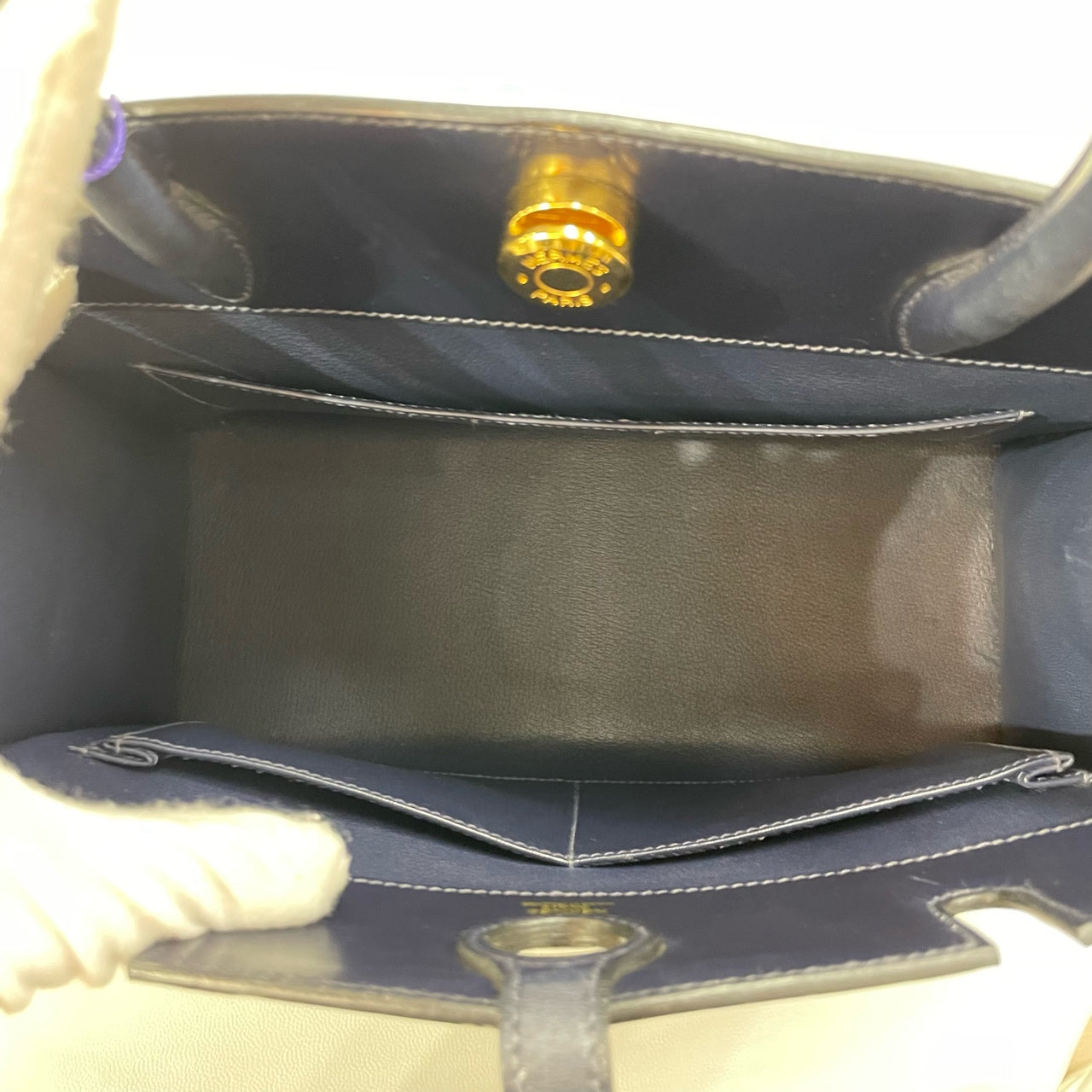 Hermès - Dalvy - Box leather - Navy blue - (medium)