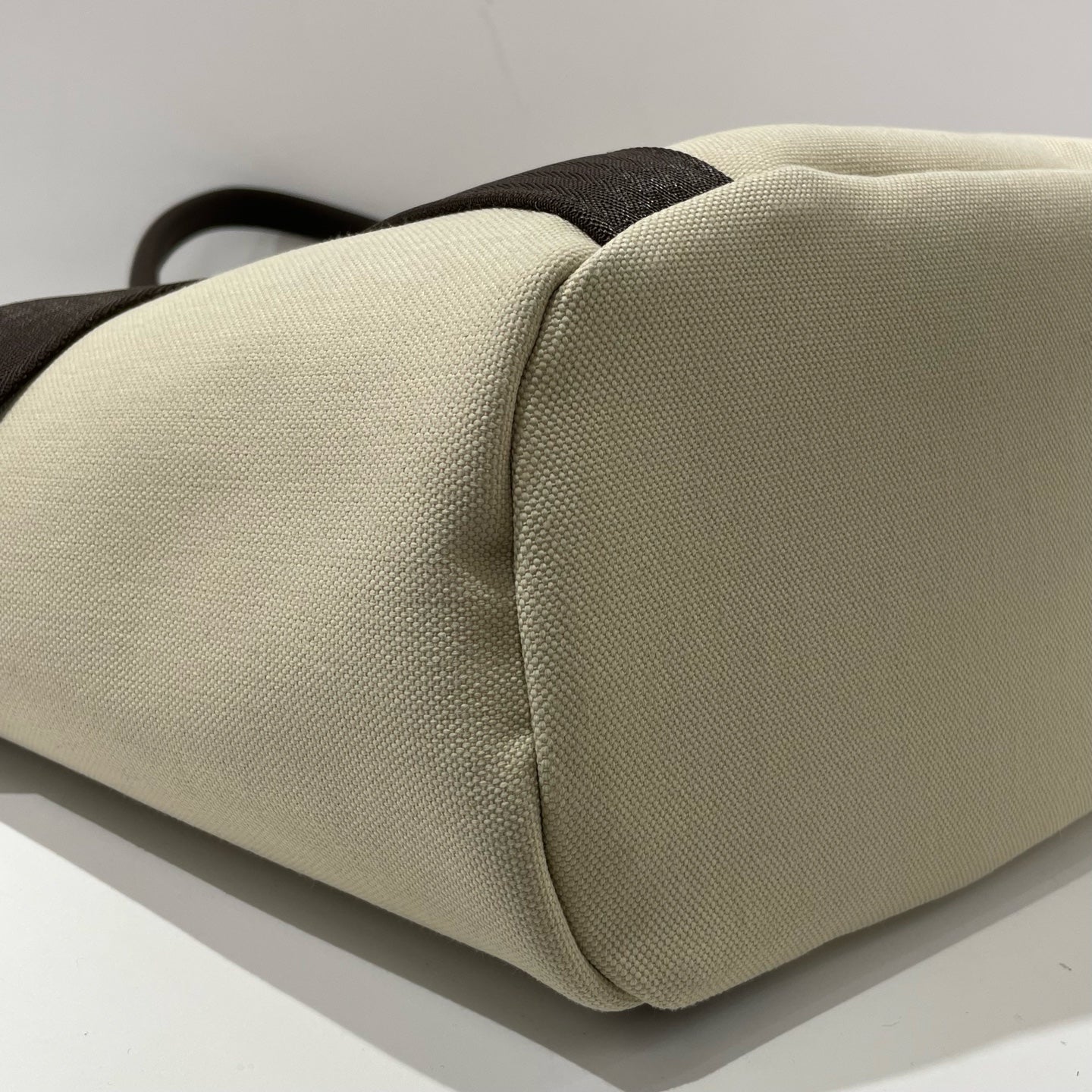 Hermès - Equestrian Tote - Nylon and Cotton Blend Canvas - Sand Beige with Dark Brown Accents - (Large)