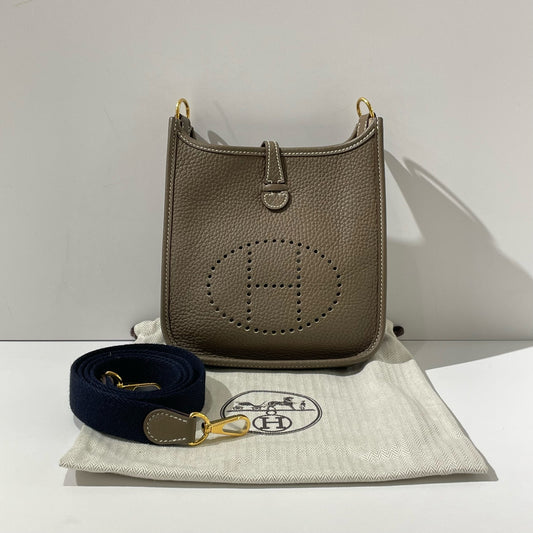 Hermès - Evelyne 16 - Taurillon Clemence leather - Elephant Grey with Gold-Tone Hardware - (mini)