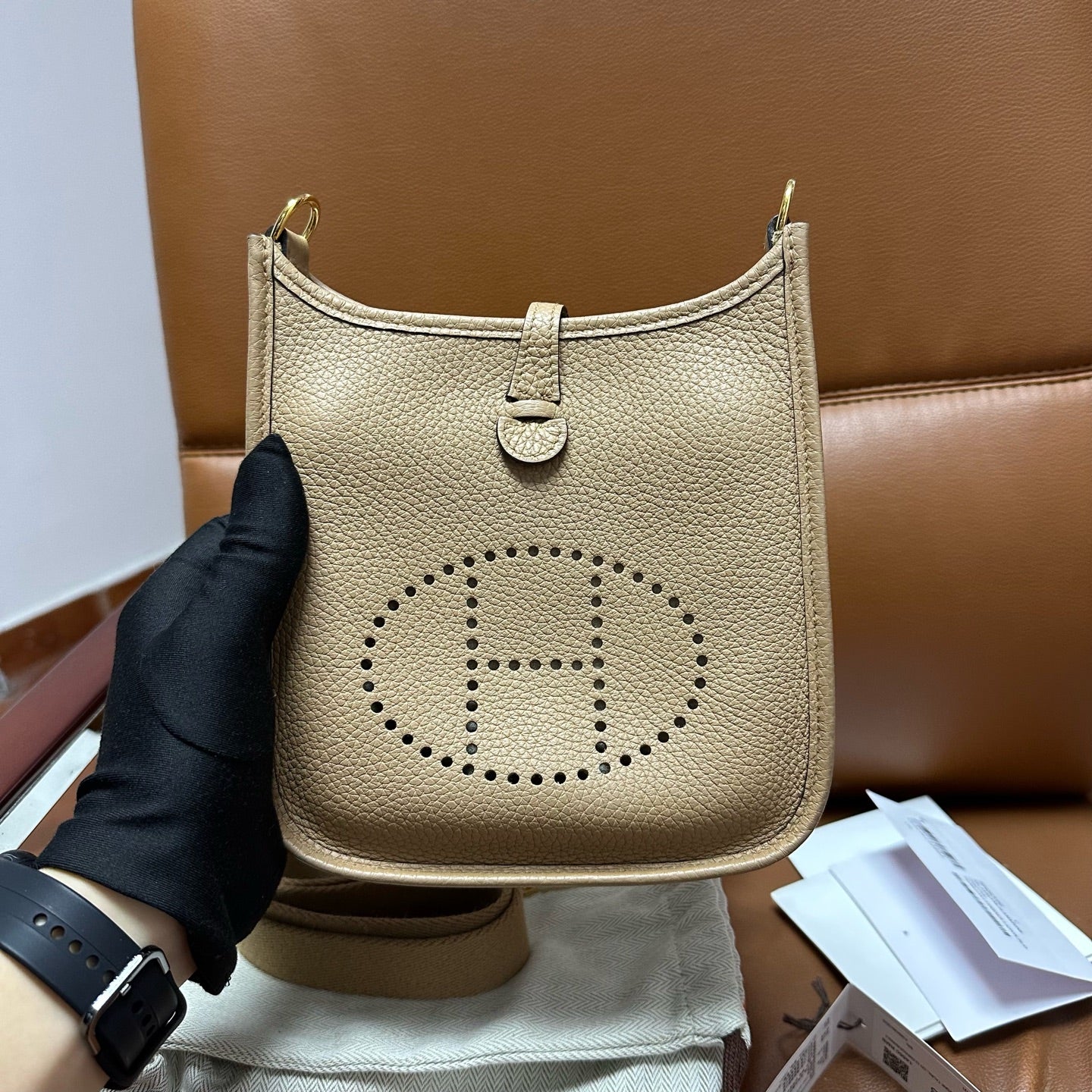 Hermès - Evelyne - Leather - Beige - (mini)