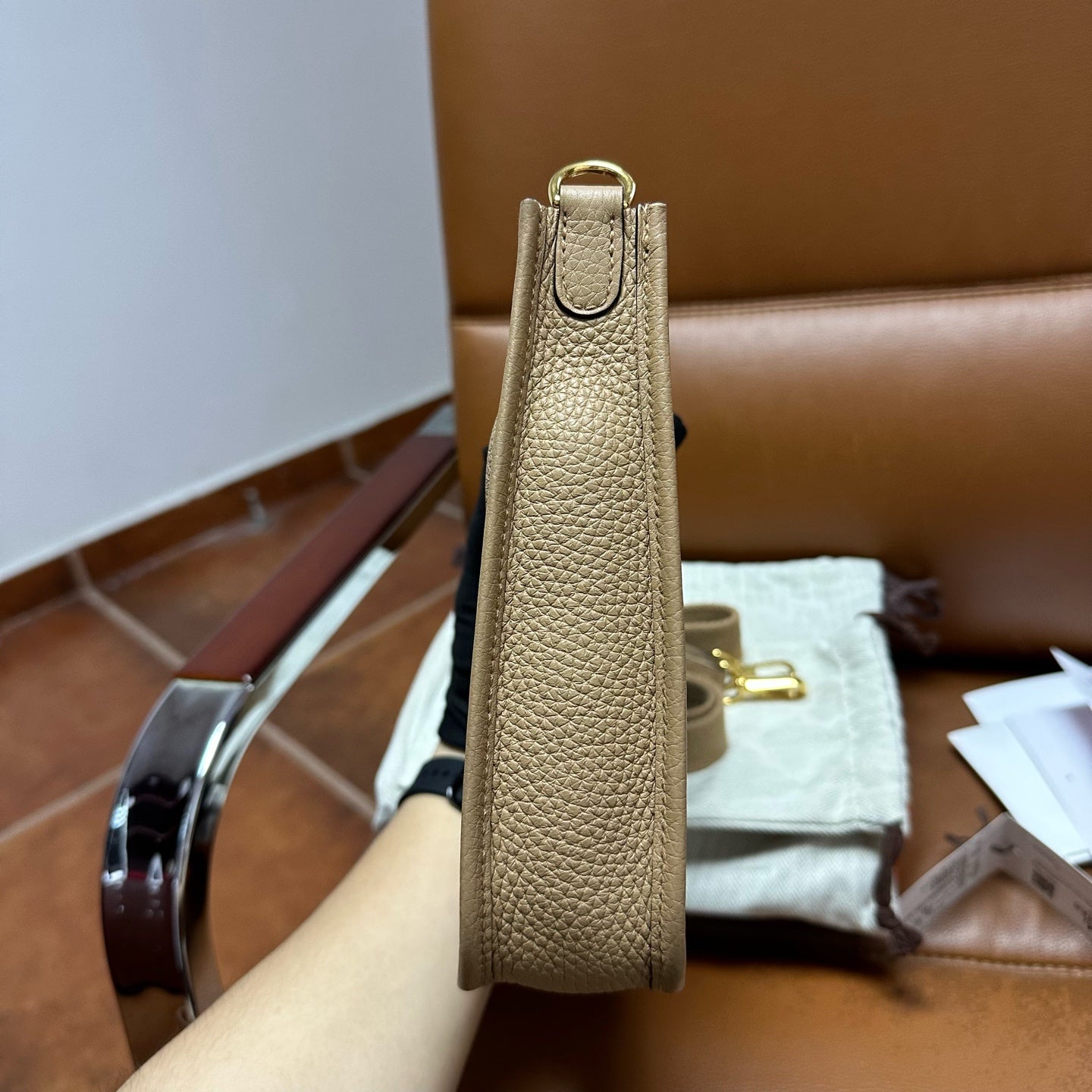 Hermès - Evelyne - Leather - Beige - (mini)