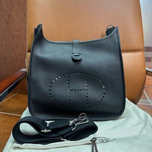 Hermès - Evelyne - Leather - Black - (medium)