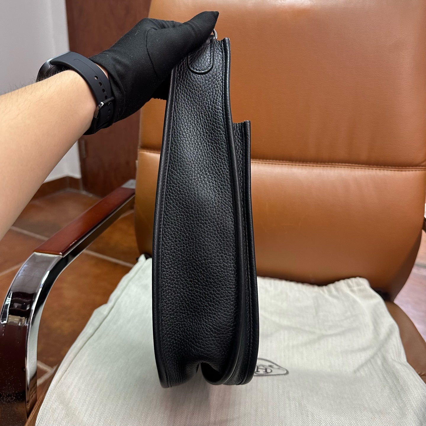 Hermès - Evelyne - Leather - Black - (medium)