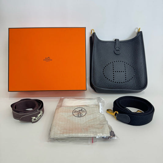 Hermes - Evelyne - Leather - Black - (mini)