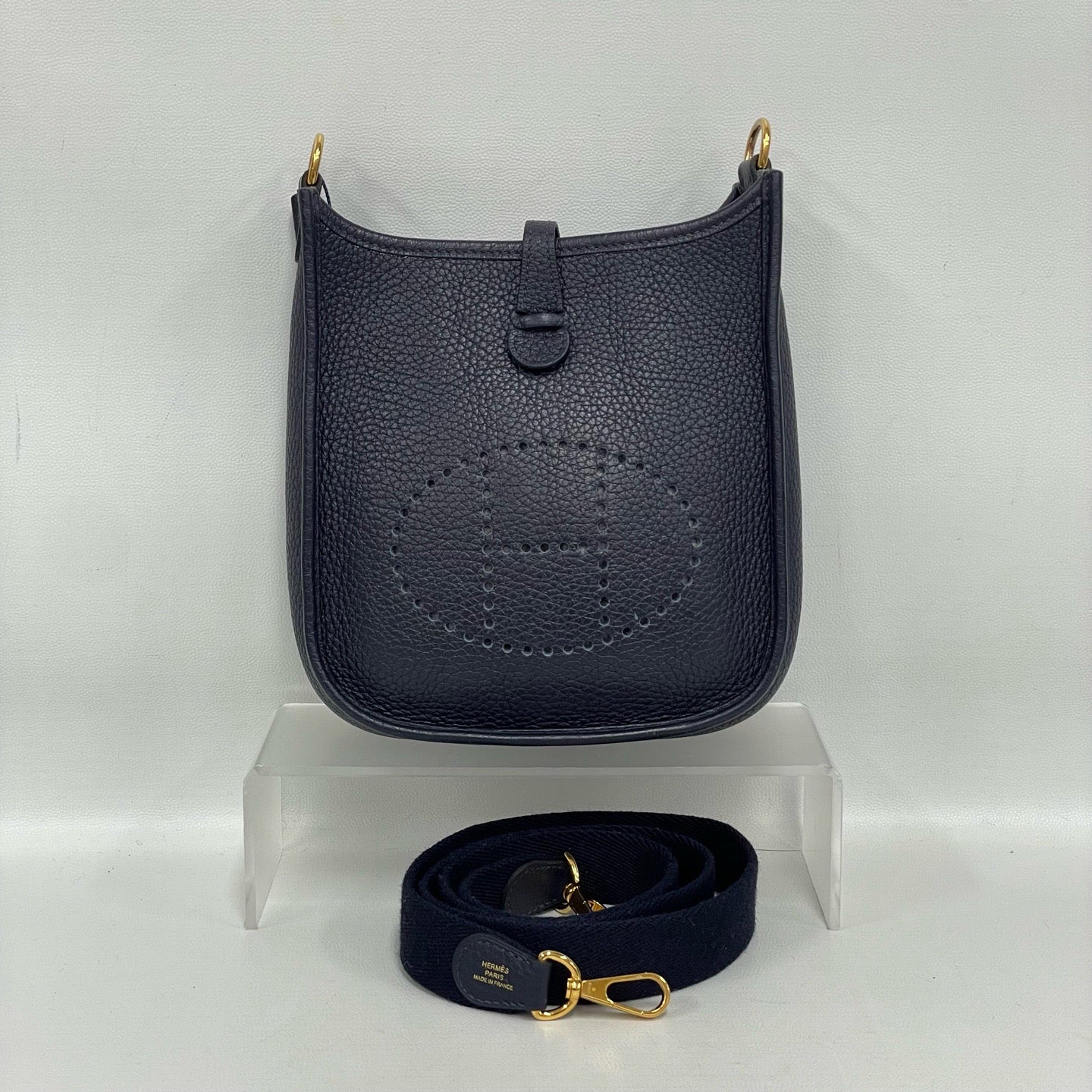 Hermes - Evelyne - Leather - Navy - (mini)