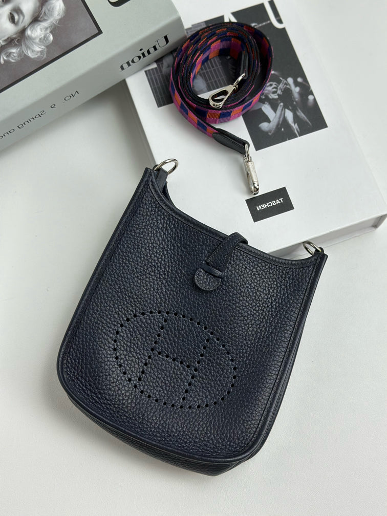 Hermes - Evelyne - Leather - Navy - (mini)