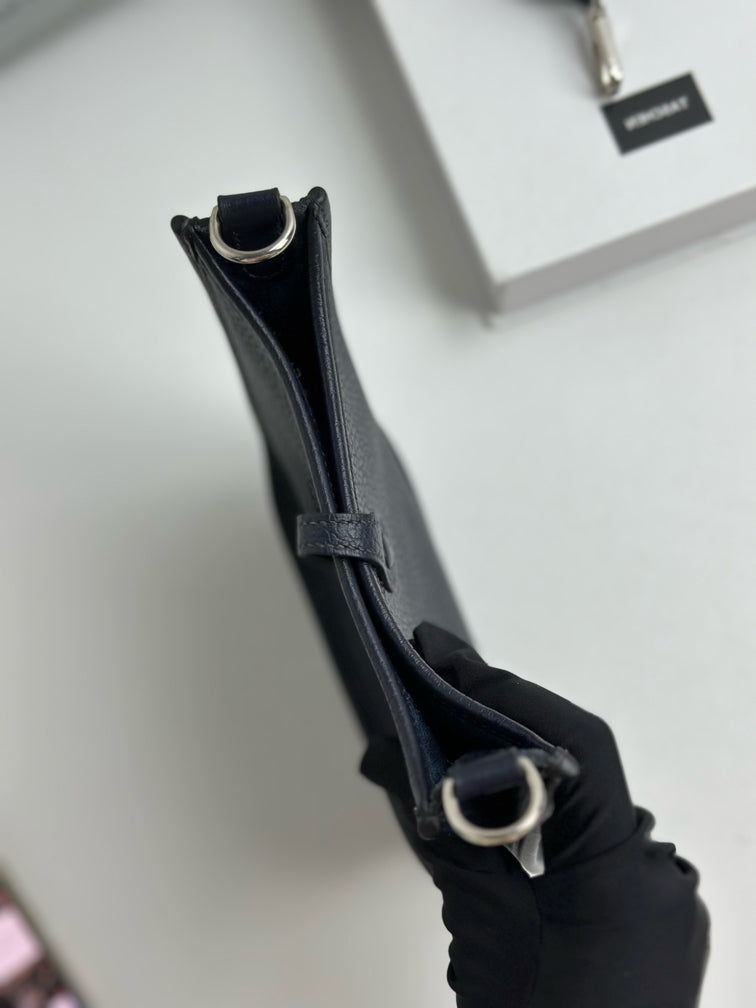 Hermes - Evelyne - Leather - Navy - (mini)
