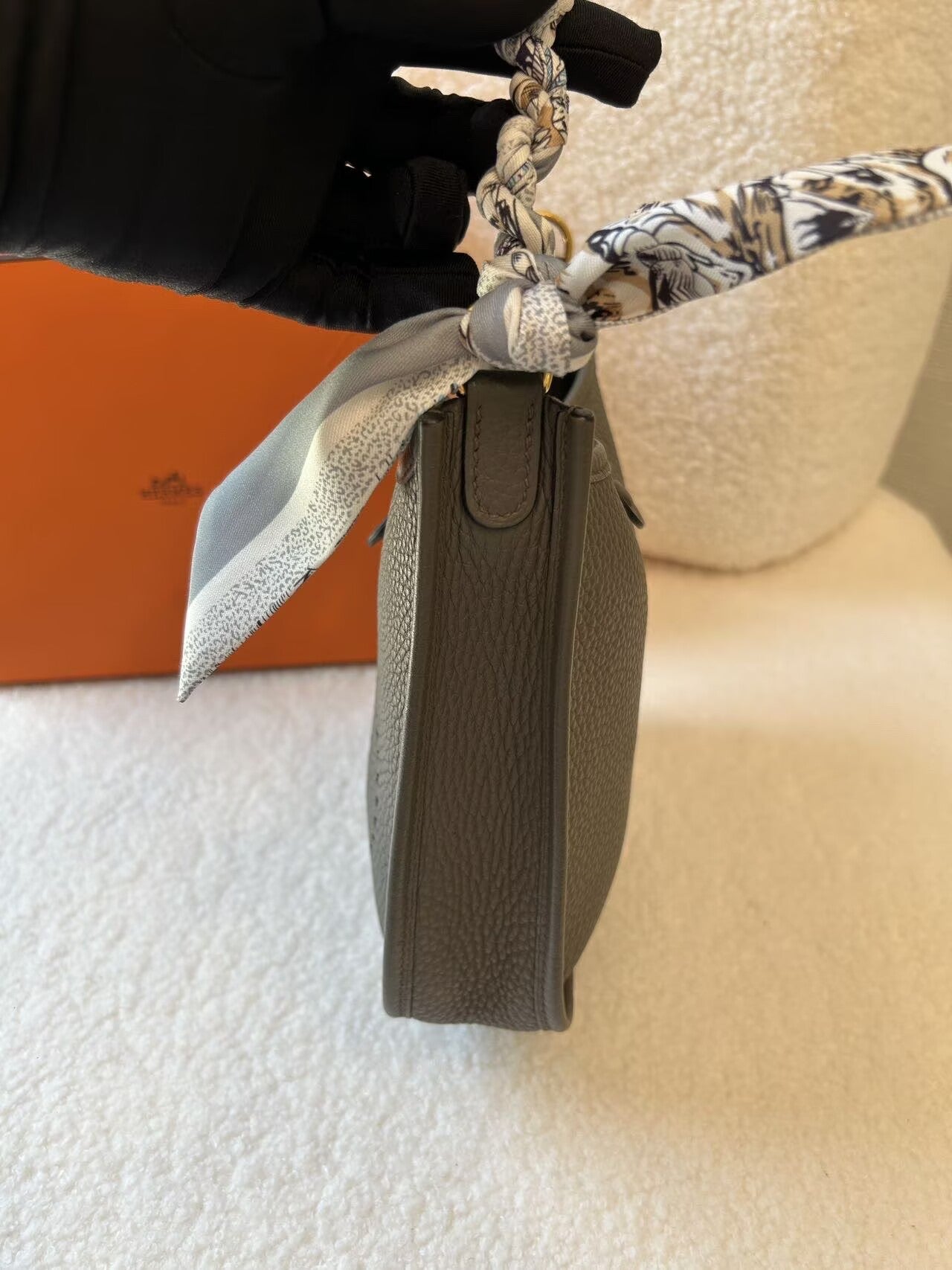 Hermès - Evelyne Mini - Clemence leather - Tin Grey - (mini)