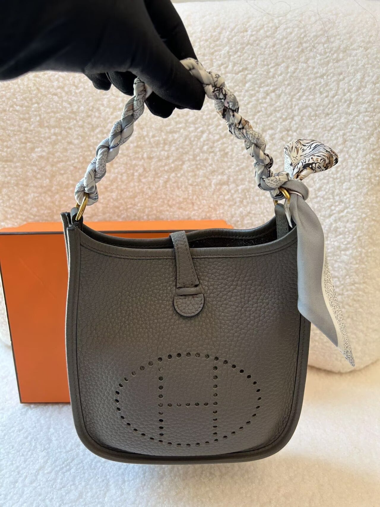Hermès - Evelyne Mini - Clemence leather - Tin Grey - (mini)