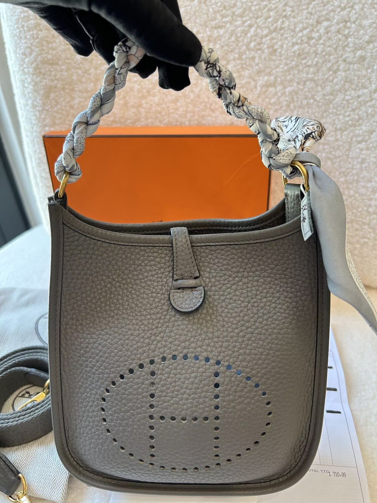 Hermès - Evelyne Mini - Clemence leather - Tin Grey - (mini)