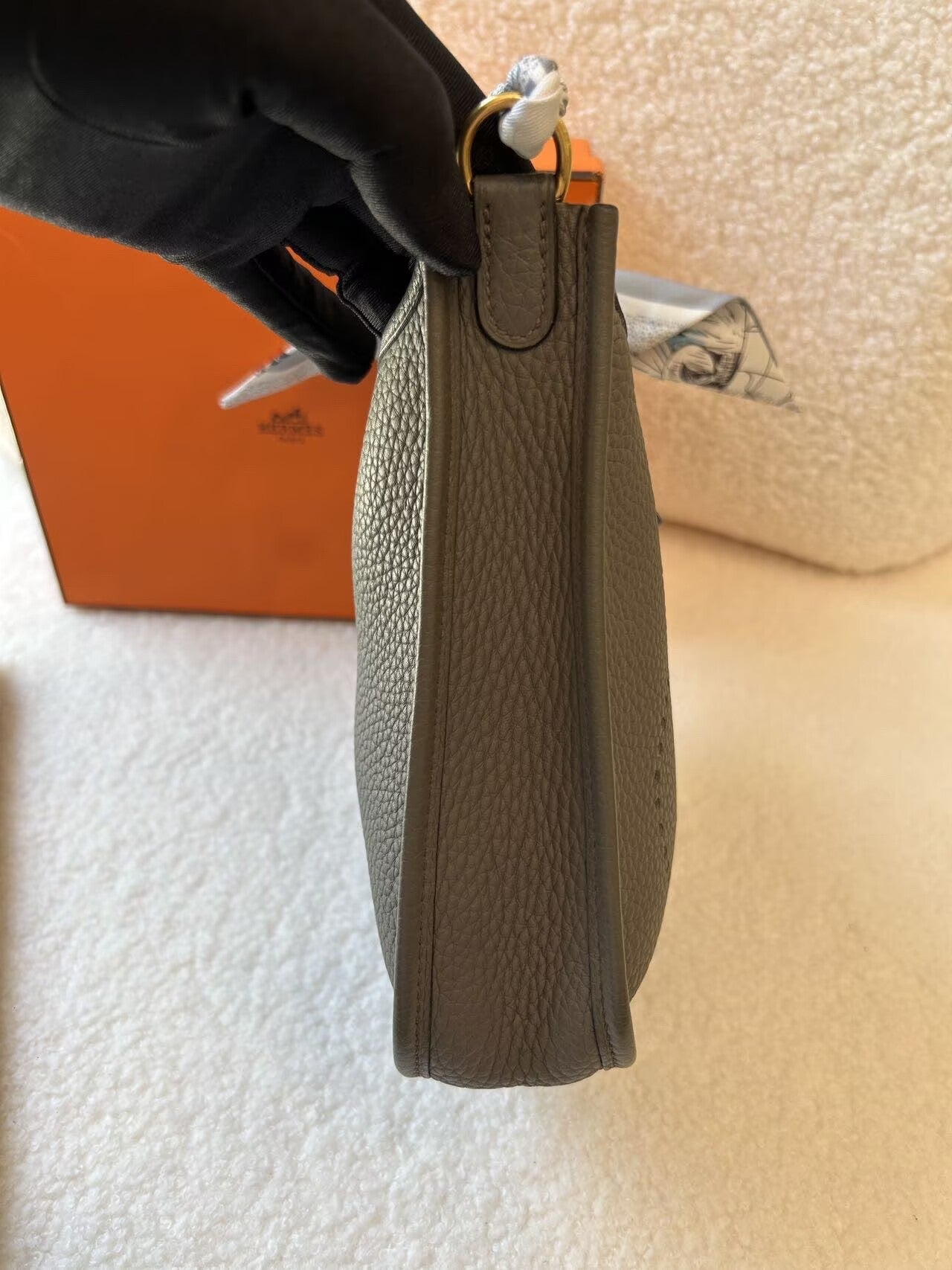Hermès - Evelyne Mini - Clemence leather - Tin Grey - (mini)
