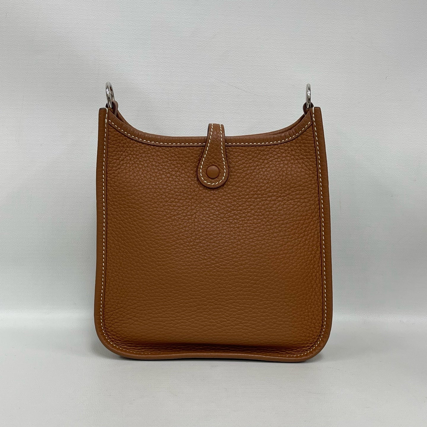 Hermès - Evelyne Mini - Taurillon Clemence leather - Gold Brown with Silver-Tone Hardware - (mini)