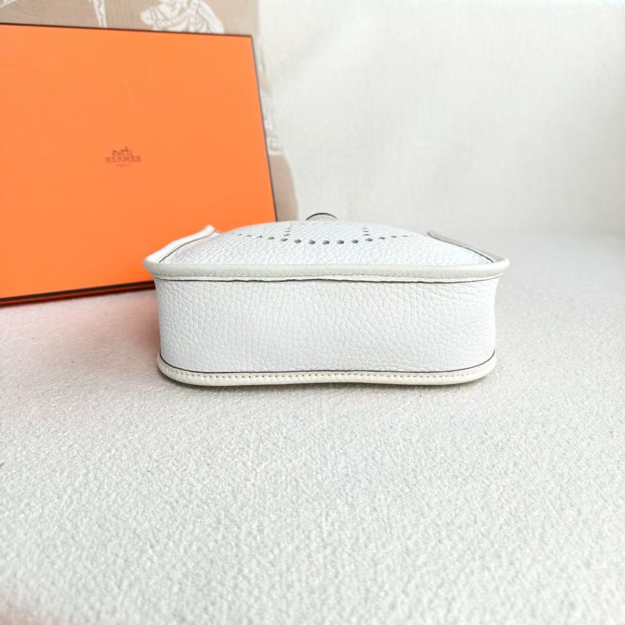 Hermes - Evelyne mini - Taurillon Clemence leather - White - (mini)